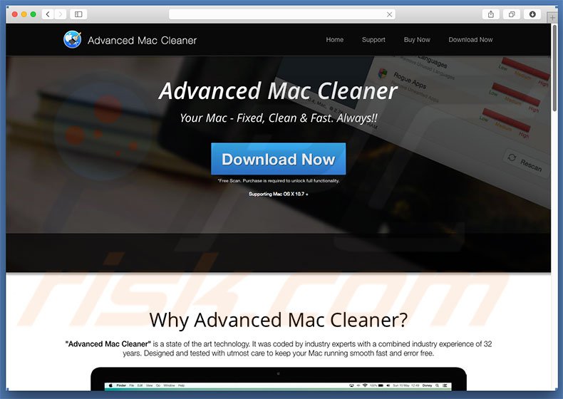advanced mac cleaner scammer